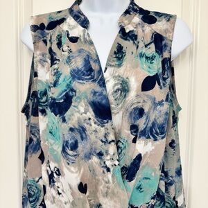 I.N.C International Concepts Floral Sleeveless Faux Wrap Women's Top 12
